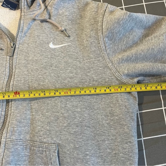 Nike Hoodie Mens Small Gray Full Zip Swoosh Embroidered Logo Athletic Jacket - Picture 5 of 9